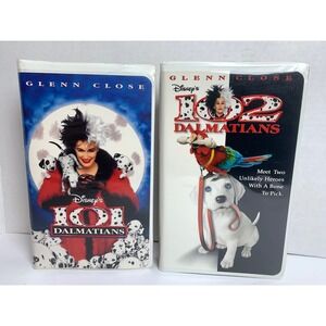 Vintage Disney 101 Dalmatians and 102 Dalmatians VHS Set Retro Kidcore